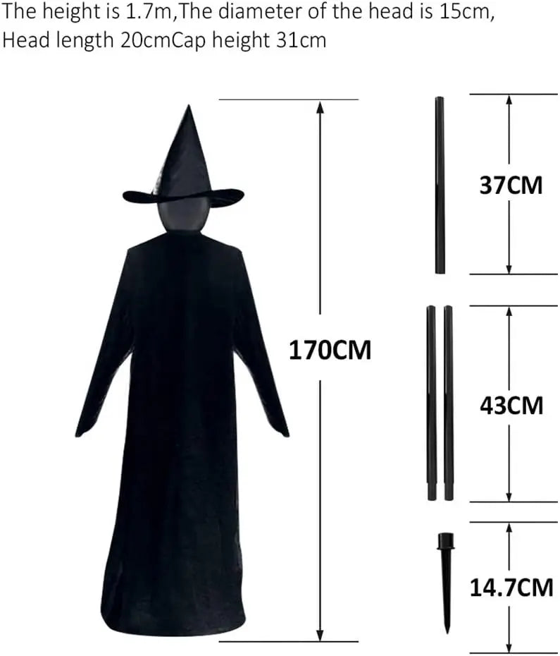 170cm Halloween Light-Up Witches Ghost Halloween Decoration Horror Props Creepy Skeleton For Halloween Decoration Voice Control Suncollections