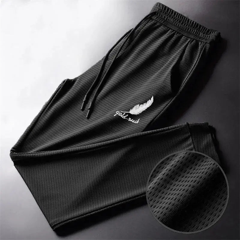 Men Fashion Quick Dry Pants Lightweight Hiking Jogging Running Trousers Breathable Workout Gym Ankle Tied Athletic Pants Suncollections