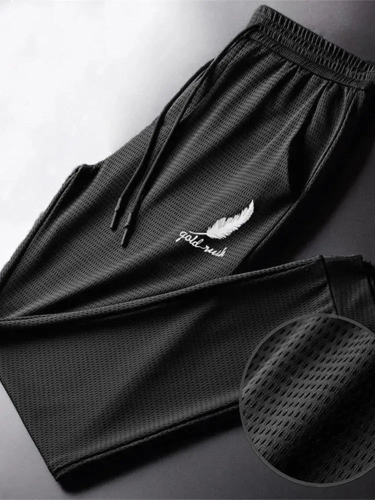 Men Fashion Quick Dry Pants Lightweight Hiking Jogging Running Trousers Breathable Workout Gym Ankle Tied Athletic Pants Suncollections