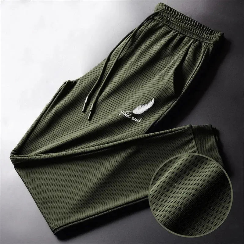 Men Fashion Quick Dry Pants Lightweight Hiking Jogging Running Trousers Breathable Workout Gym Ankle Tied Athletic Pants Suncollections