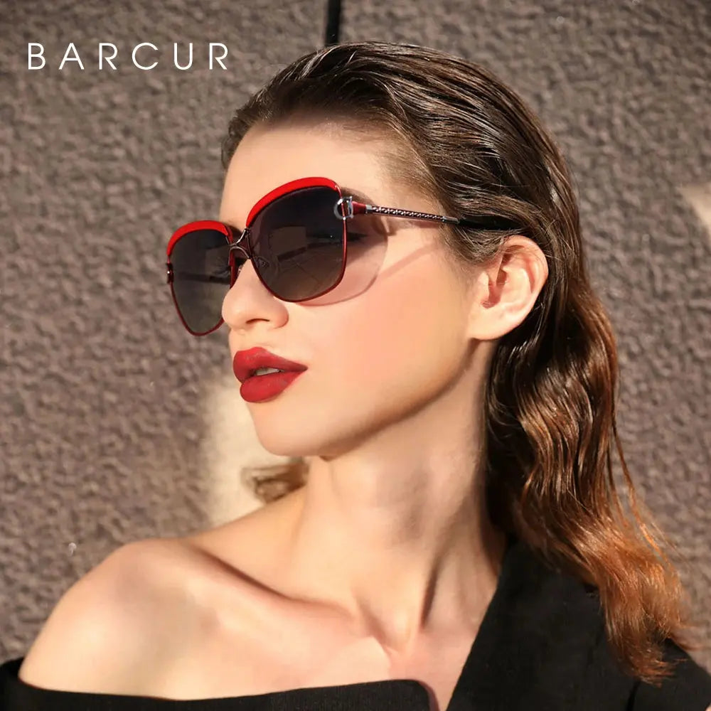 BARCUR Polarized Ladies Sunglasses Women Gradient Lens Round Sun Glasses Square Luxury Brand Oculos Lunette De Soleil Femme - Suncollections