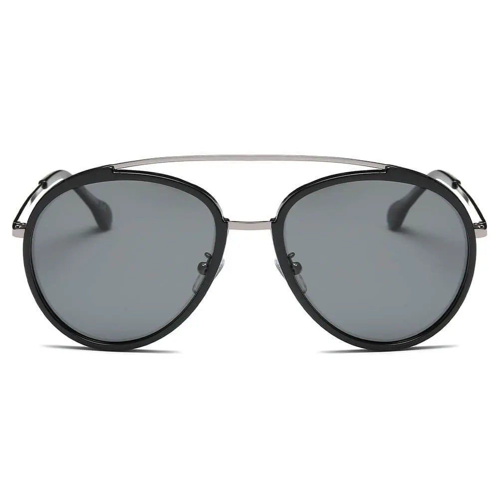 FARMINDALE | Polarized Circle Round Brow-Bar Fashion Sunglasses - Suncollections