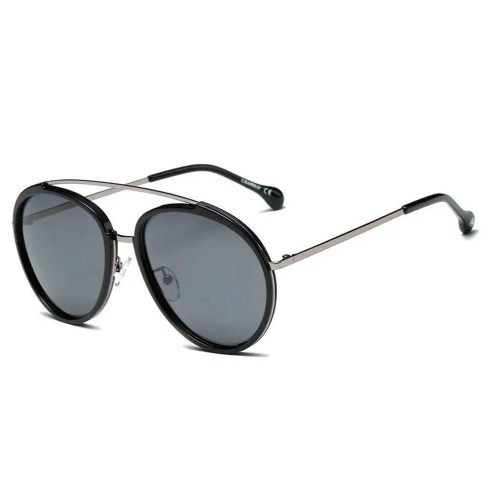 FARMINDALE | Polarized Circle Round Brow-Bar Fashion Sunglasses - Suncollections