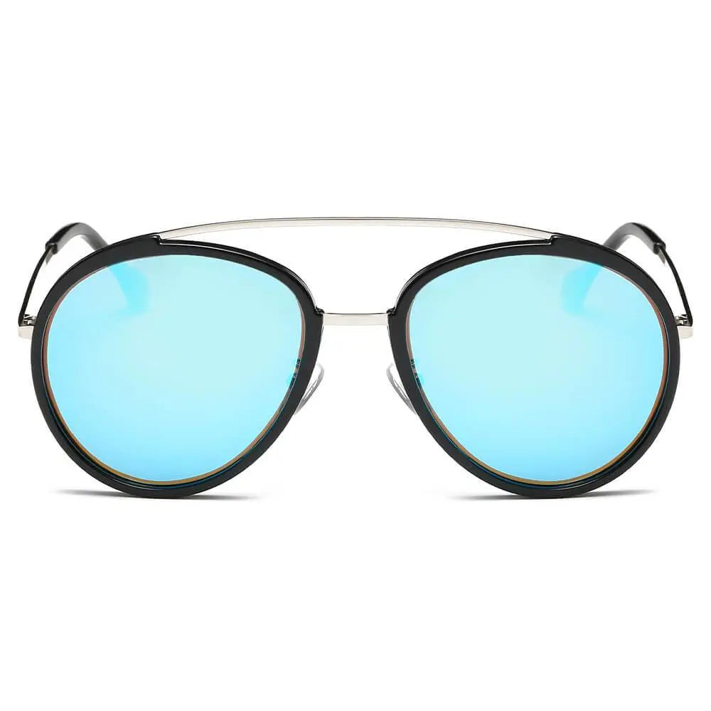 FARMINDALE | Polarized Circle Round Brow-Bar Fashion Sunglasses - Suncollections
