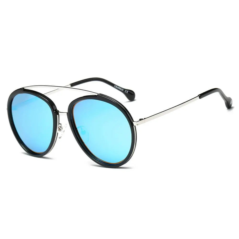 FARMINDALE | Polarized Circle Round Brow-Bar Fashion Sunglasses - Suncollections