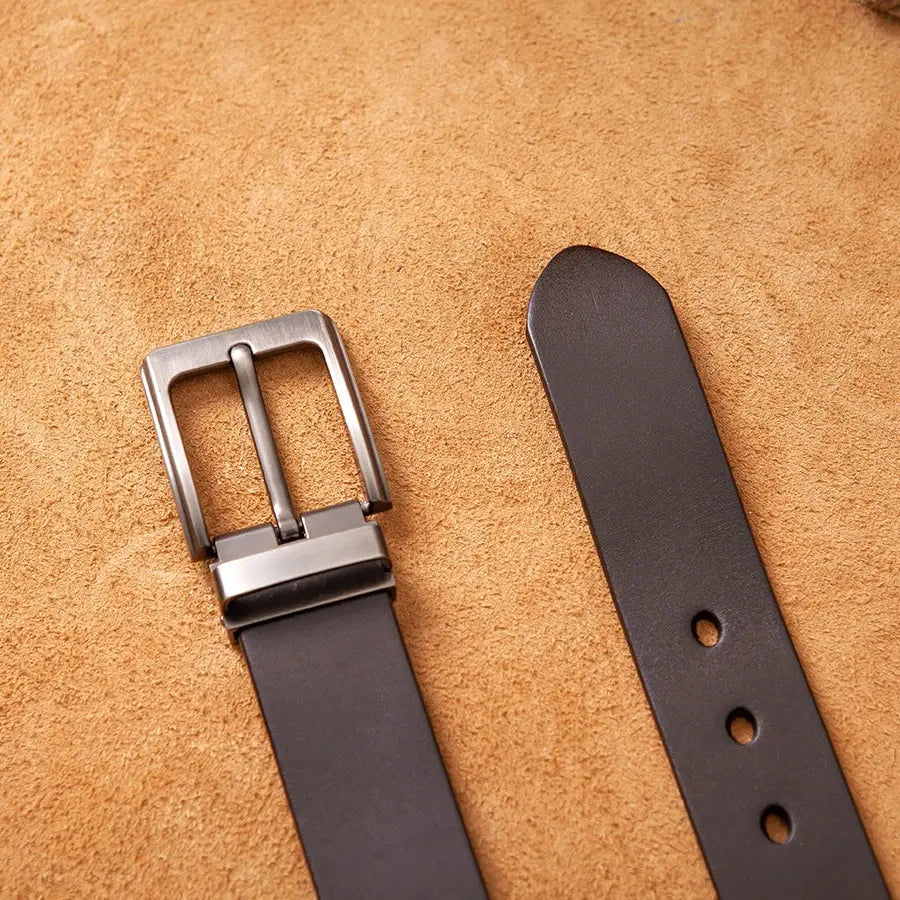 Cowhide Genuine Leather Belts for Men Male Pin Buckle Jeans Waist Belt Mens Black Brown Commuter business Belt Ceinture Homme - Suncollections