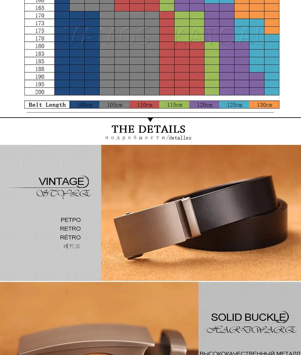 Genuine Cow Leather Automatic Belt For Men - Suncollections