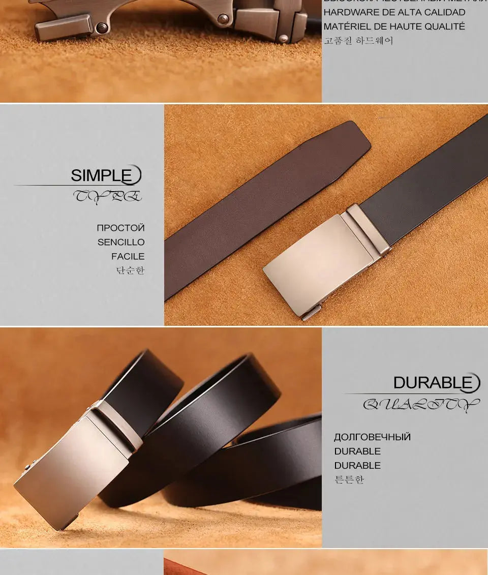 Genuine Cow Leather Automatic Belt For Men - Suncollections