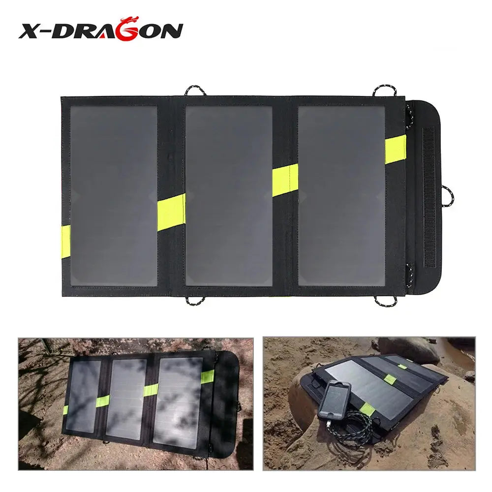 X-DRAGON Solar Mobile Power Battery Charger 5V 20W Portable Outdoor Foldable Solar Panel Cells Micro USB for Xiaomi iPhone iPad - Suncollections