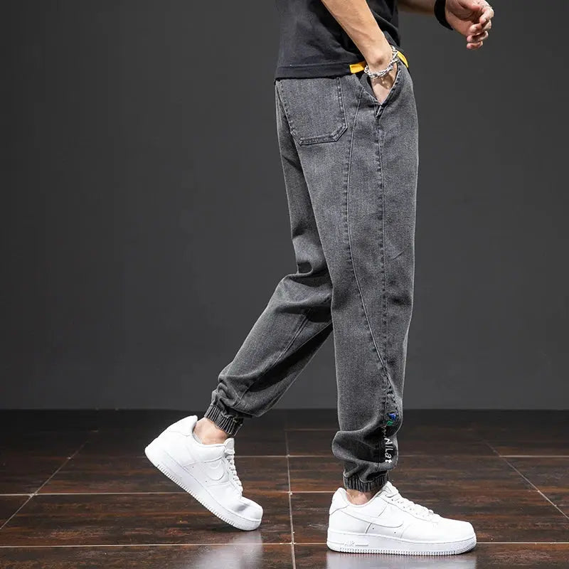 Spring Summer Black Blue Cargo Jeans Men Streetwear Denim Jogger Pants Men Baggy Harem Jean Trousers Plus Size Suncollections