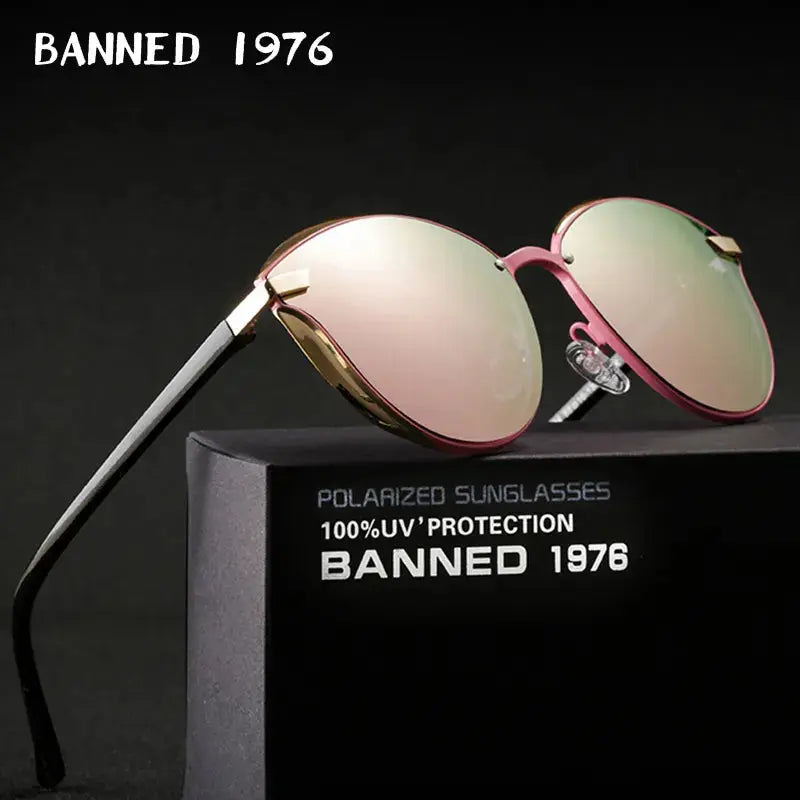 BANNED 1976 Luxury Women Sunglasses Fashion Round Ladies Vintage Retro Brand Designer Oversized Female Sun Glasses Oculos Gafas - Suncollections