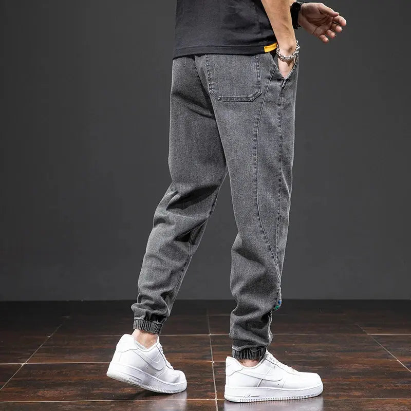Spring Summer Black Blue Cargo Jeans Men Streetwear Denim Jogger Pants Men Baggy Harem Jean Trousers Plus Size Suncollections