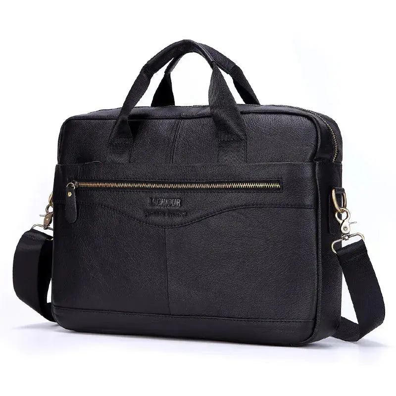 Men Genuine Leather Handbags Casual Leather Laptop Bags Male Business Travel Messenger Bags Men's Crossbody Shoulder Bag - Suncollections