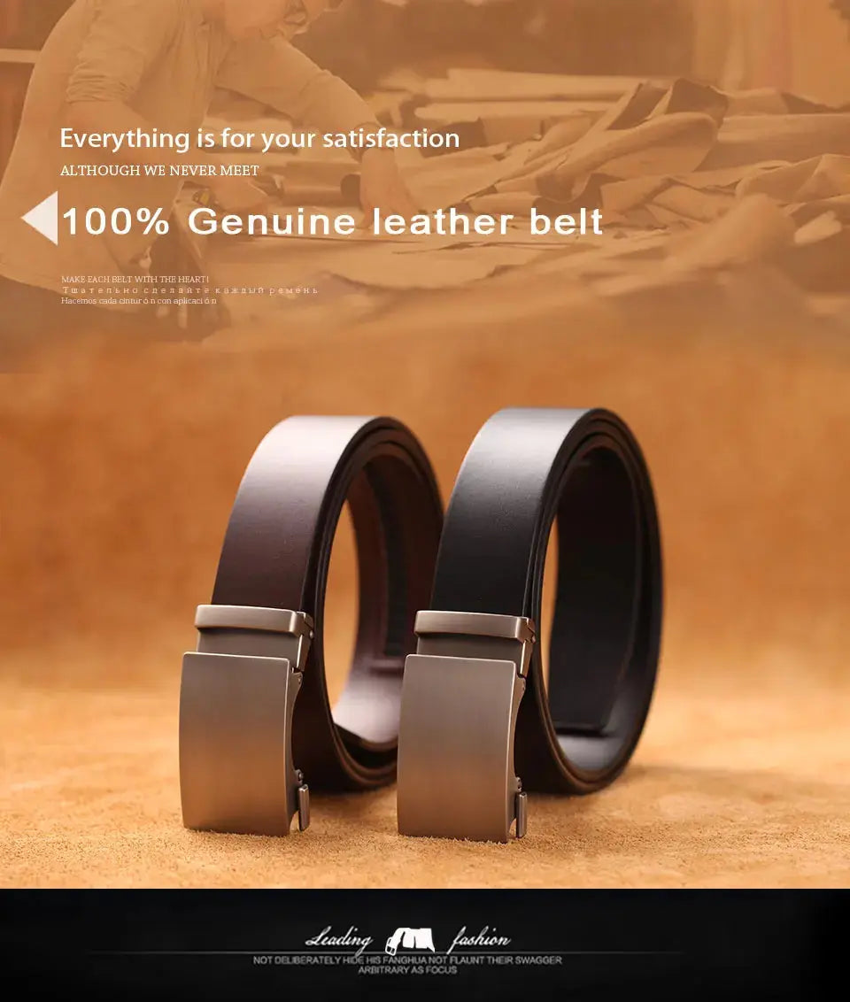 Genuine Cow Leather Automatic Belt For Men - Suncollections