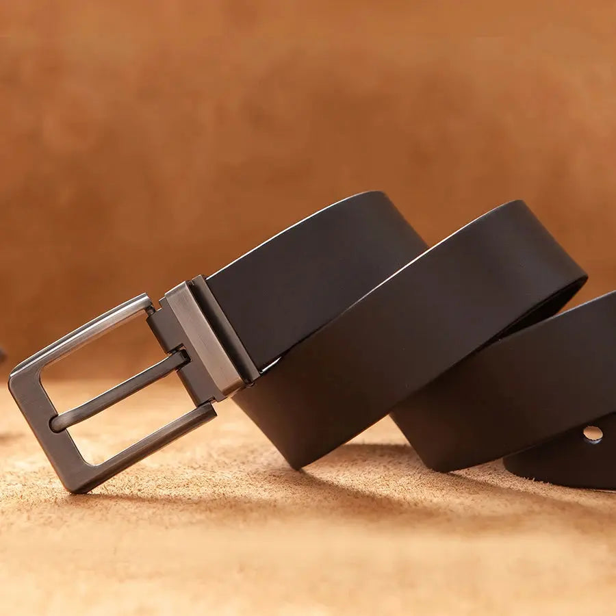 Cowhide Genuine Leather Belts for Men Male Pin Buckle Jeans Waist Belt Mens Black Brown Commuter business Belt Ceinture Homme - Suncollections