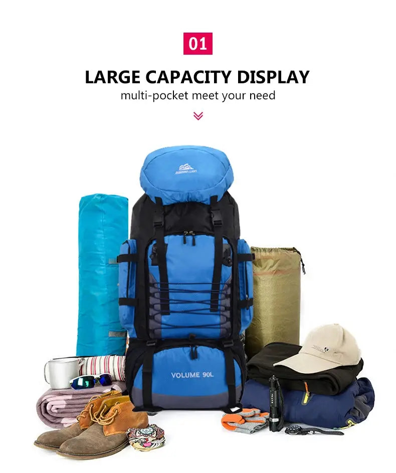 90L Travel Bag Camping Backpack Hiking - Suncollections