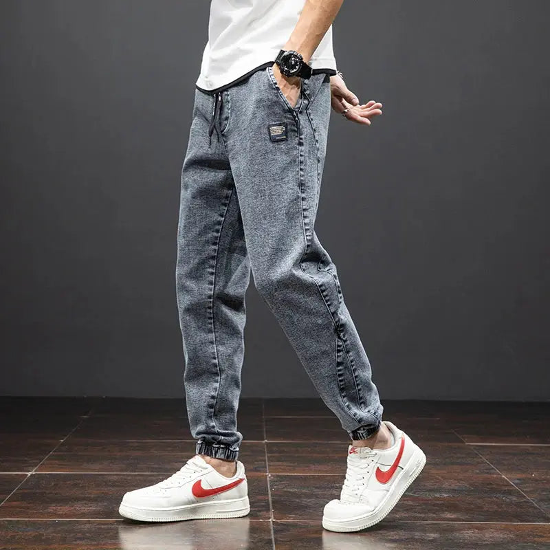 Spring Summer Black Blue Cargo Jeans Men Streetwear Denim Jogger Pants Men Baggy Harem Jean Trousers Plus Size Suncollections