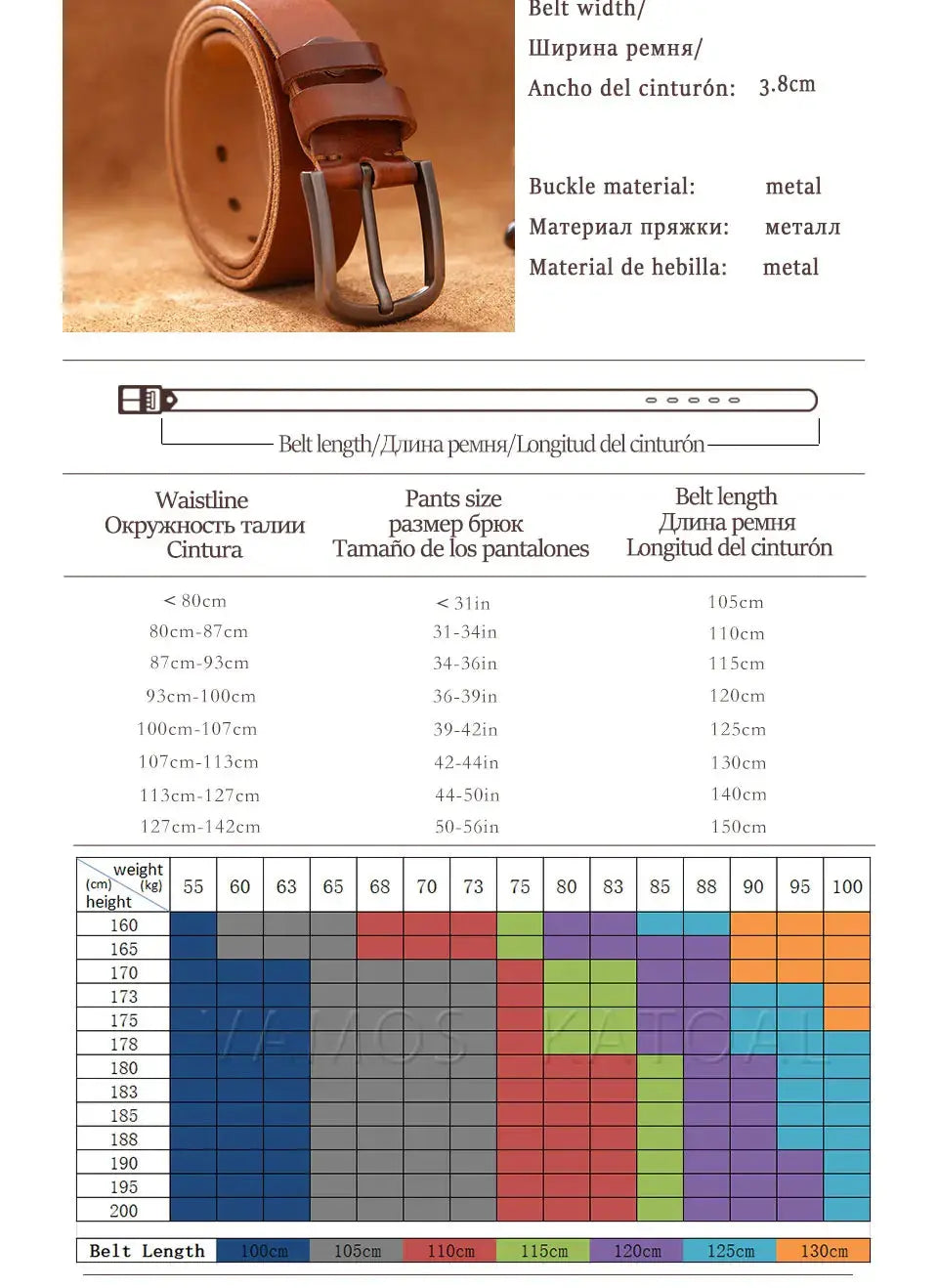 Top Cow genuine leather belts for men luxury - Suncollections