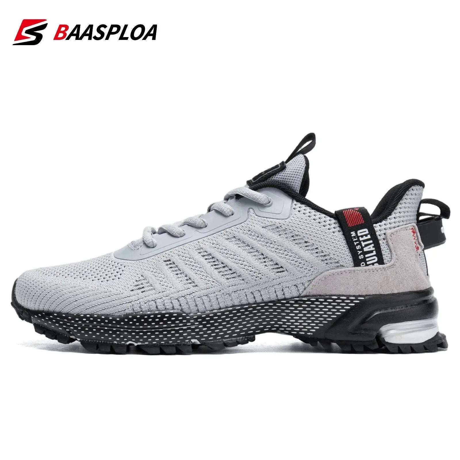Baasploa 2022 New Male Sneakers Shoes Breathable Mesh Men Running Shoes Outdoor Grass  Walking Gym Shoes For Men Plus size 41-50 Suncollections