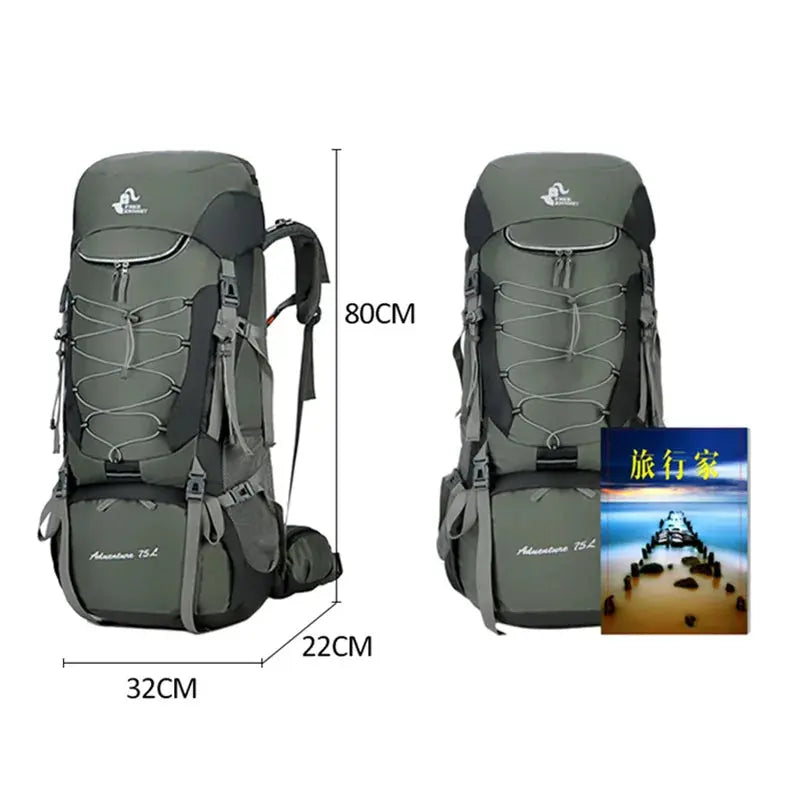 Camping Backpack Hiking Bag Sports Outdoor Bags For Men 75L Large With Rain Cover Travel Climbing Mountaineering Trekking Bag - Suncollections