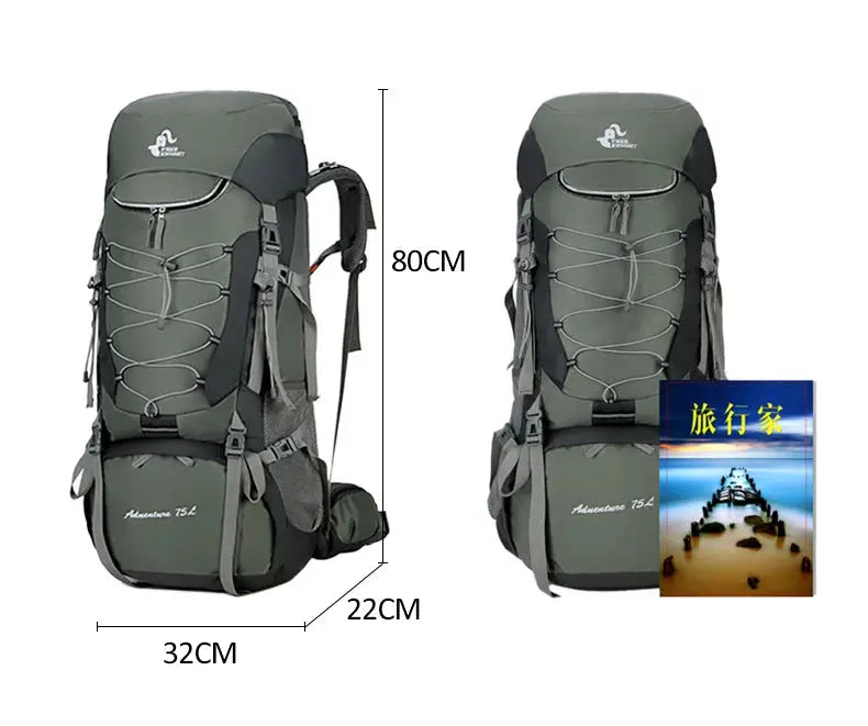 Camping Backpack Hiking Bag Sports Outdoor Bags For Men 75L Large With Rain Cover Travel Climbing Mountaineering Trekking Bag - Suncollections