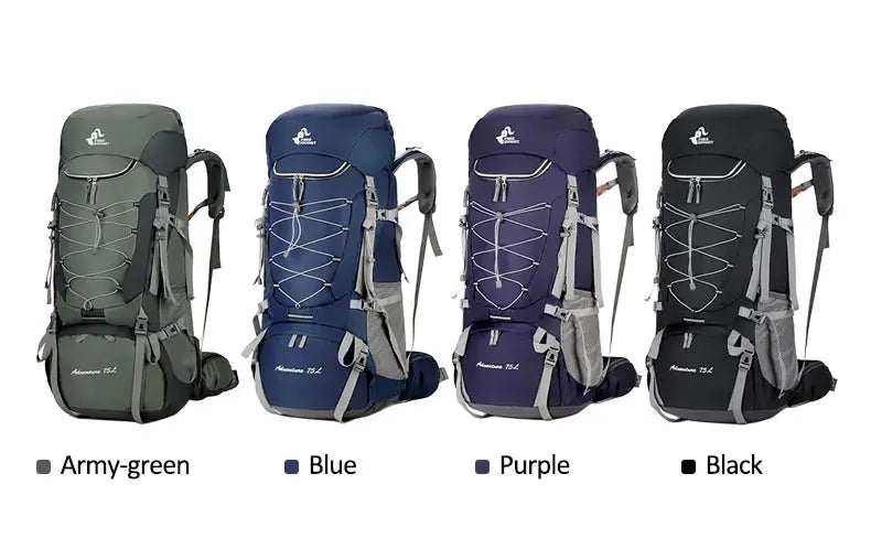 Camping Backpack Hiking Bag Sports Outdoor Bags For Men 75L Large With Rain Cover Travel Climbing Mountaineering Trekking Bag - Suncollections