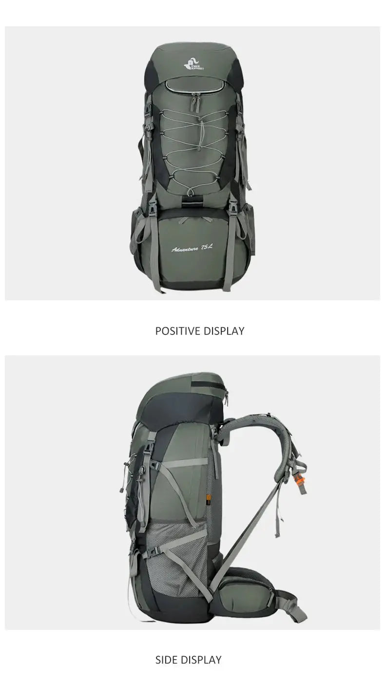 Camping Backpack Hiking Bag Sports Outdoor Bags For Men 75L Large With Rain Cover Travel Climbing Mountaineering Trekking Bag - Suncollections