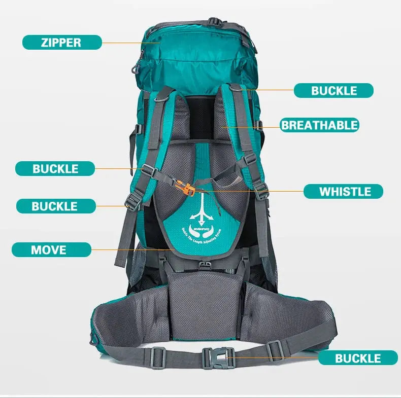 80L Large Capacity Outdoor Backpack Camping Travel Bag - Suncollections