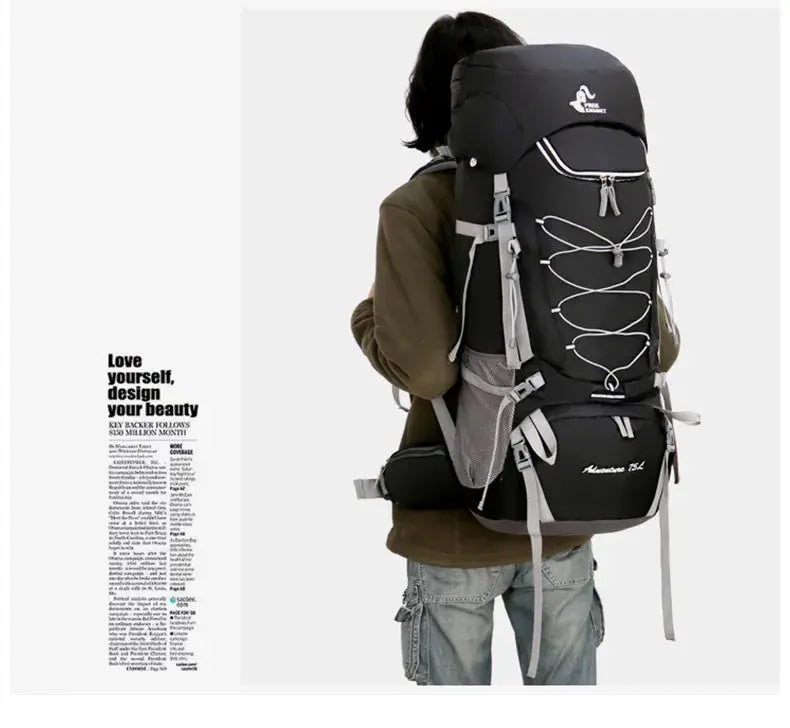Camping Backpack Hiking Bag Sports Outdoor Bags For Men 75L Large With Rain Cover Travel Climbing Mountaineering Trekking Bag - Suncollections