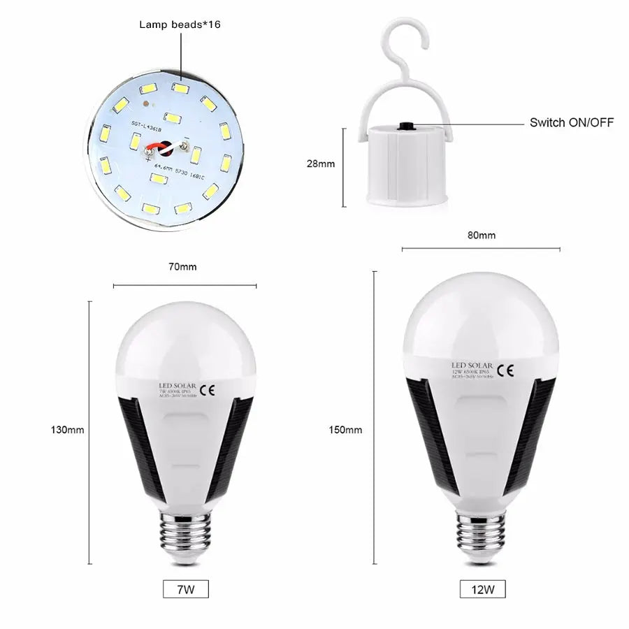 LED Solar Power Bulb Protable LED Solar Lights Rechargeable Lampada LED Waterproof Outdoor Camps Tent Garden Lights Dropshipping - Suncollections