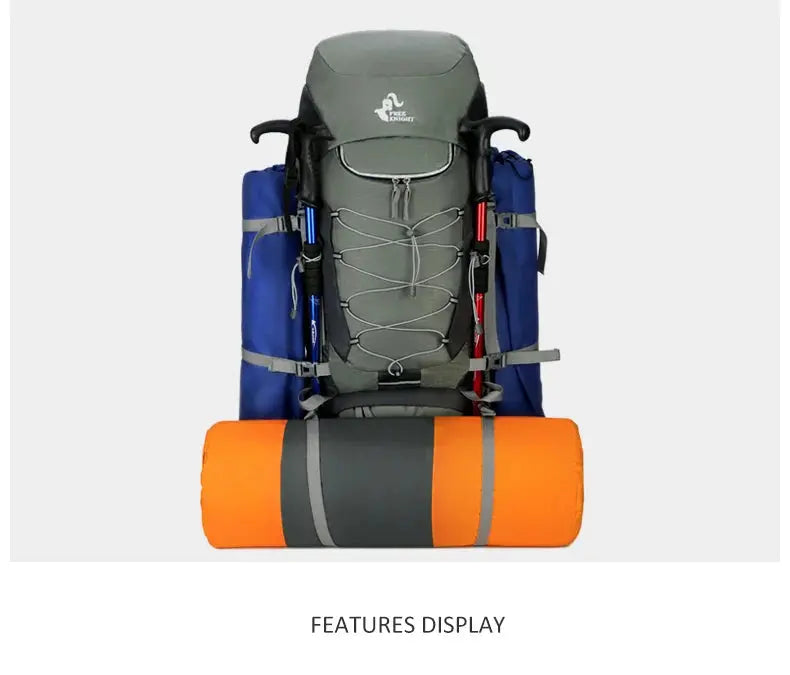 Camping Backpack Hiking Bag Sports Outdoor Bags For Men 75L Large With Rain Cover Travel Climbing Mountaineering Trekking Bag - Suncollections