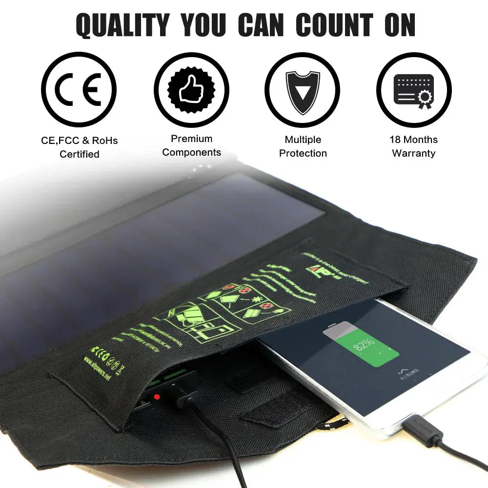 ALLPOWERS Solar panel 5V21W Portable Phone Charger Solar Charger Dual USB Output Mobile Solar Battery Charger for iPhone Samsung - Suncollections