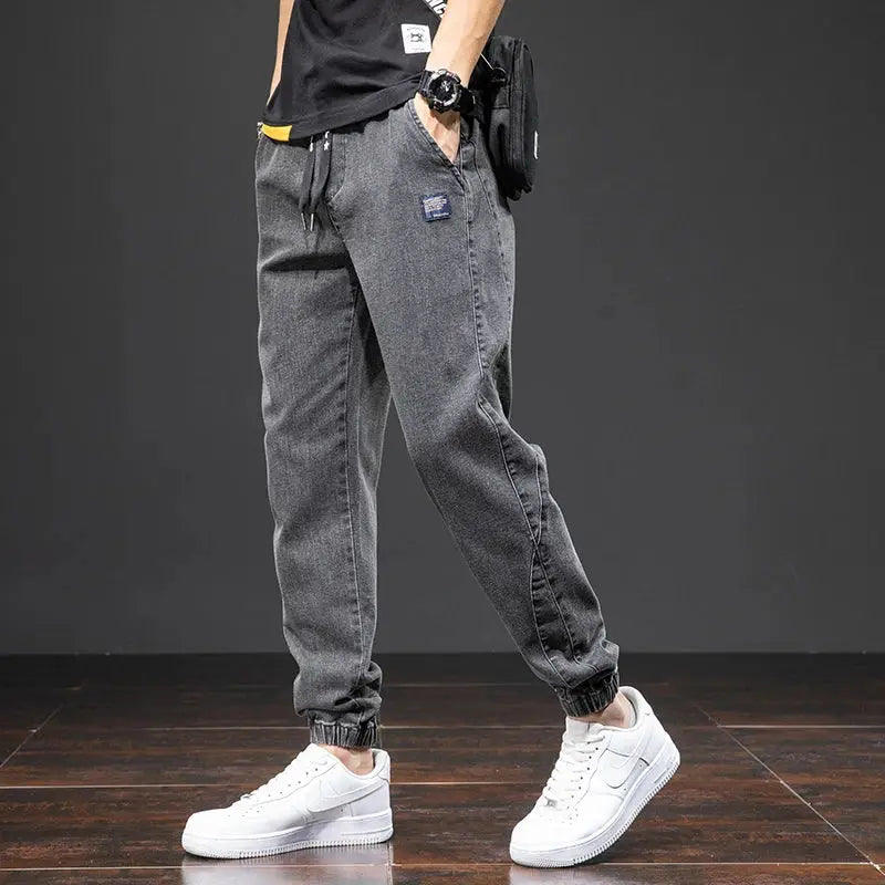 Spring Summer Black Blue Cargo Jeans Men Streetwear Denim Jogger Pants Men Baggy Harem Jean Trousers Plus Size Suncollections