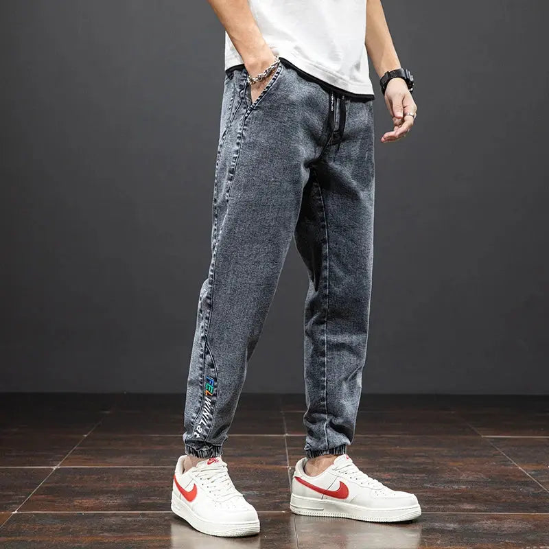 Spring Summer Black Blue Cargo Jeans Men Streetwear Denim Jogger Pants Men Baggy Harem Jean Trousers Plus Size Suncollections