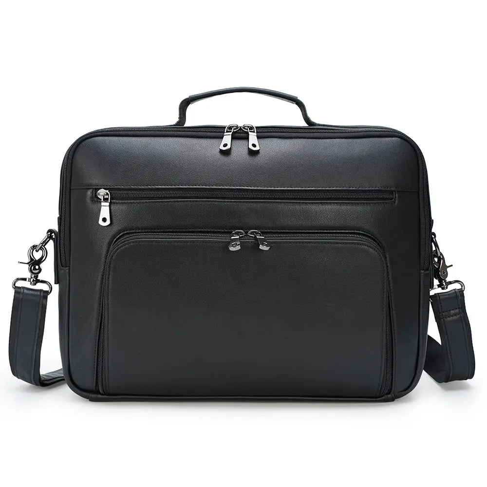TIDING Dropshipping Men Crazy Horse Leather 15.6 Inch Laptop Bags Briefcase Genuine Leather Business Office Briefcase Bag - Suncollections