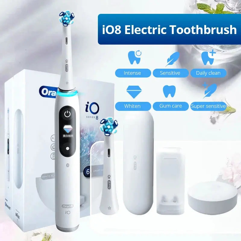 Original Oral-B Toothbrush Head Replacement for iO Series Electric Tooth Brush Soft Bristles Adults Oral Clean Care 3Pcs/Pack - Suncollections