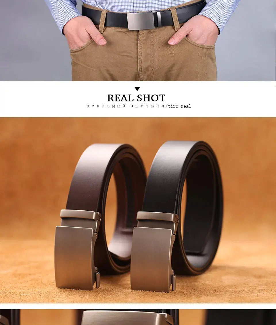 Genuine Cow Leather Automatic Belt For Men - Suncollections