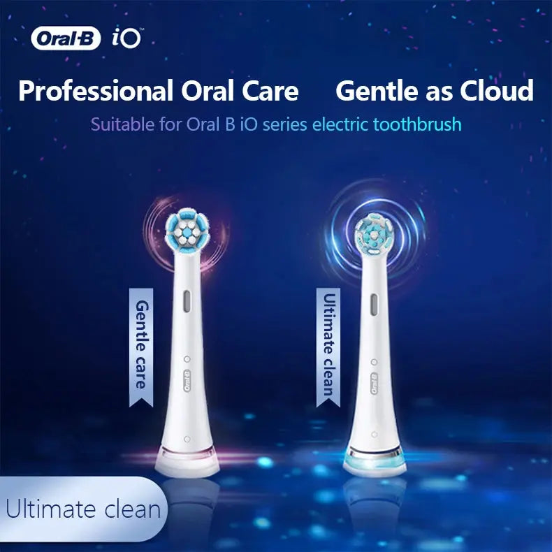 Original Oral-B Toothbrush Head Replacement for iO Series Electric Tooth Brush Soft Bristles Adults Oral Clean Care 3Pcs/Pack - Suncollections