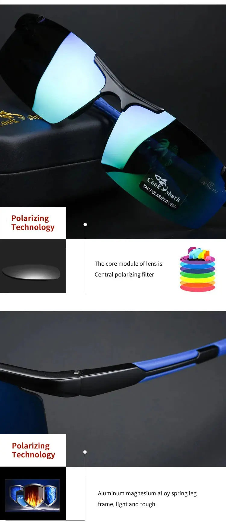 Cookshark 2025 New Sunglasses Men's Sunglasses Tide Polarized Drivers Driving Glasses - Suncollections