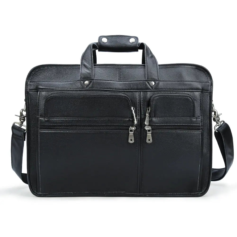 TIDING Dropshipping Men Crazy Horse Leather 15.6 Inch Laptop Bags Briefcase Genuine Leather Business Office Briefcase Bag - Suncollections