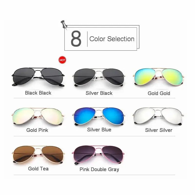 Classic Aviation sunglasses For Boy And Girl Colorful Mirror Pilot Sun Glasses Children Sunglasses Kids Sunglasses Eyewear - Suncollections