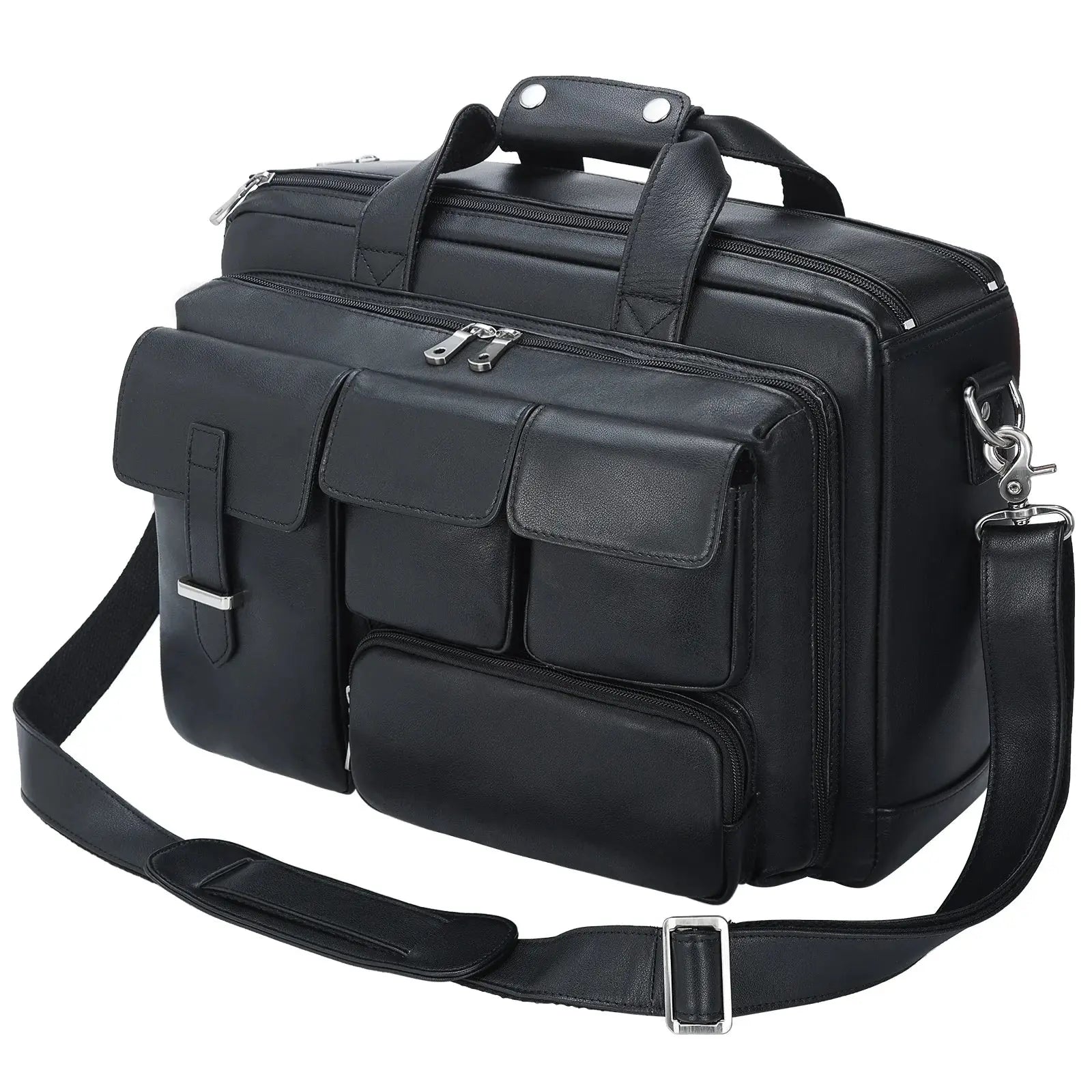 TIDING Dropshipping Men Crazy Horse Leather 15.6 Inch Laptop Bags Briefcase Genuine Leather Business Office Briefcase Bag - Suncollections