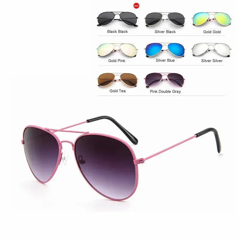 Classic Aviation sunglasses For Boy And Girl Colorful Mirror Pilot Sun Glasses Children Sunglasses Kids Sunglasses Eyewear - Suncollections