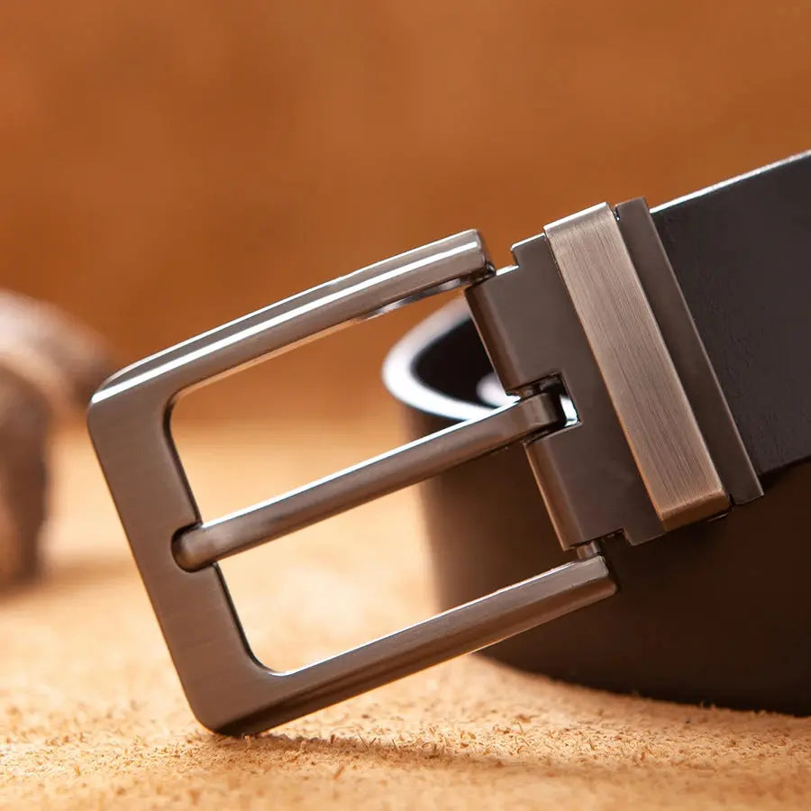 Cowhide Genuine Leather Belts for Men Male Pin Buckle Jeans Waist Belt Mens Black Brown Commuter business Belt Ceinture Homme - Suncollections