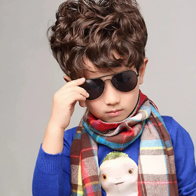 2019 Sunglasses new fashion baby kids boy girl Pilot sunglasses metal frame goggles glasses for kids children - Suncollections