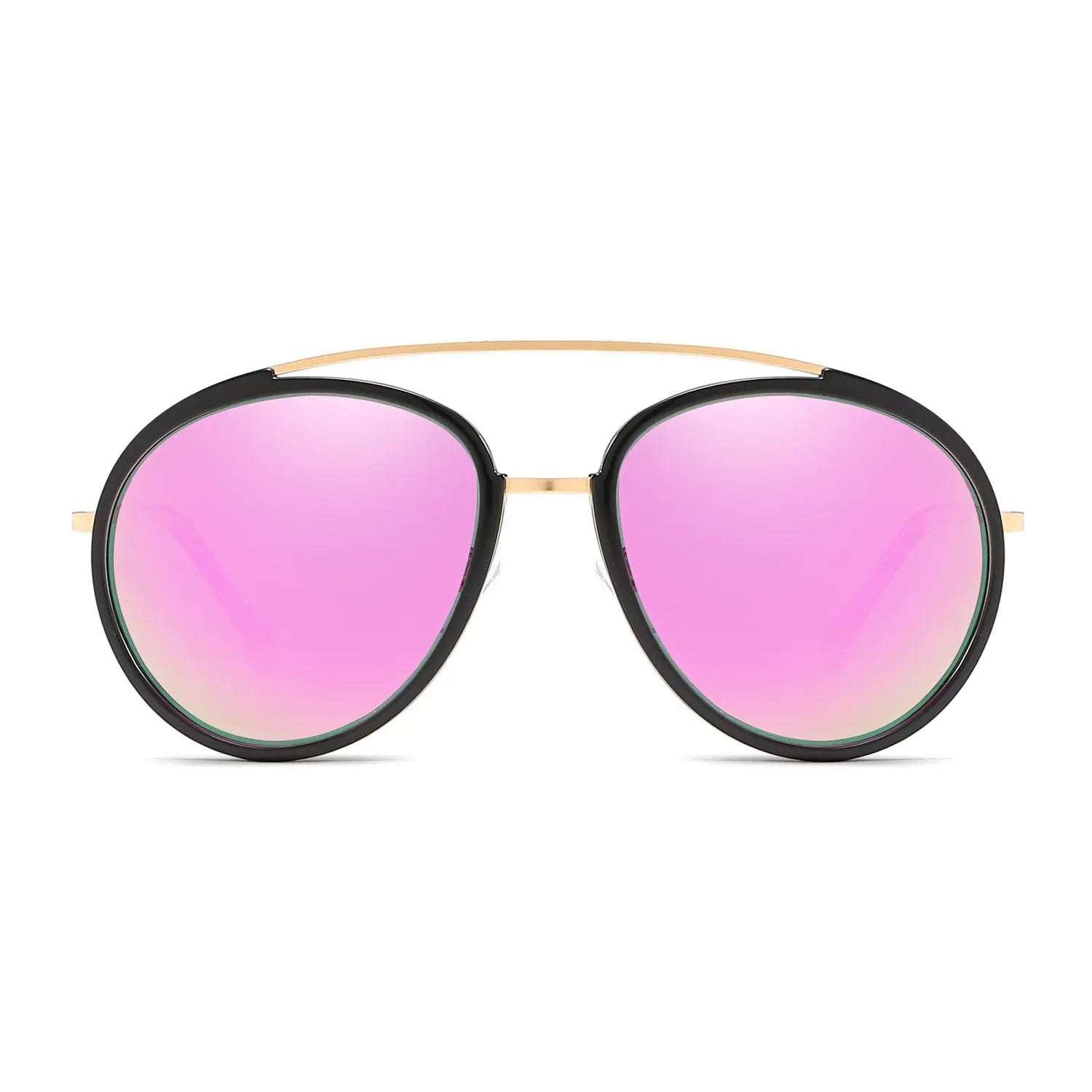 FARMINDALE | Polarized Circle Round Brow-Bar Fashion Sunglasses - Suncollections