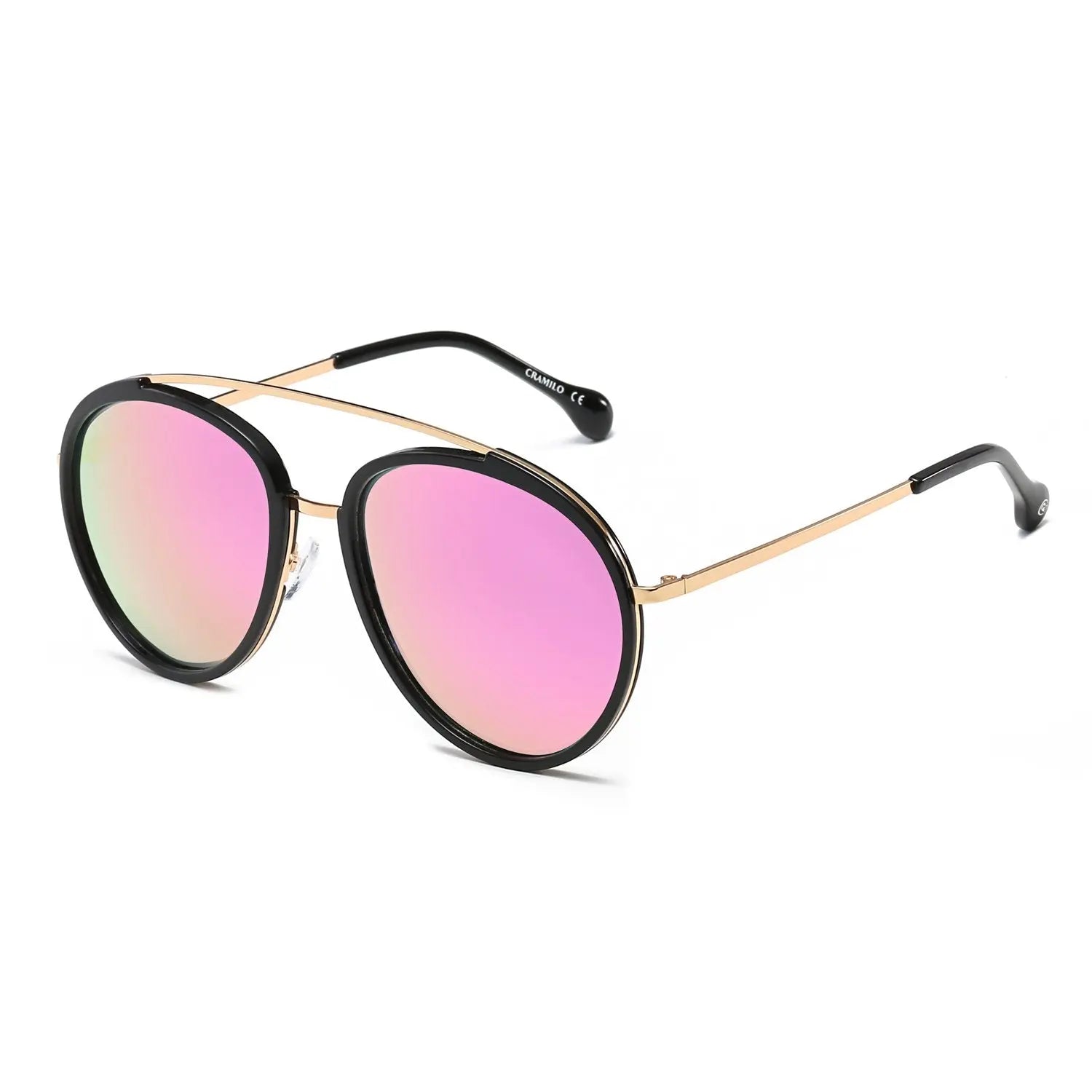 FARMINDALE | Polarized Circle Round Brow-Bar Fashion Sunglasses - Suncollections