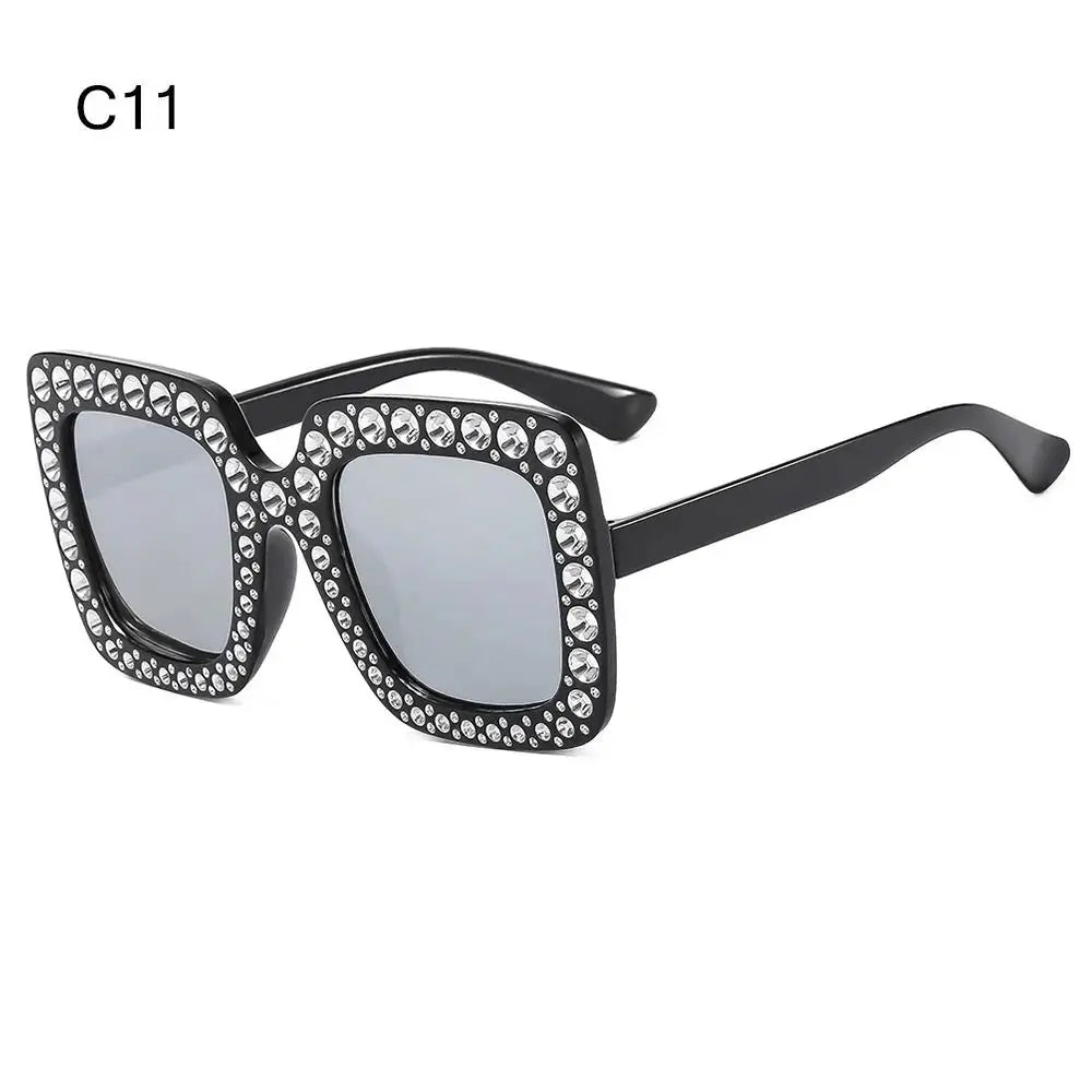 Luxury Children Fashion Sunglasses For Boys Girls Kids Sparkling Rhinestone Stylish Goggles Square Sun Glasses Decorative UV400 - Suncollections