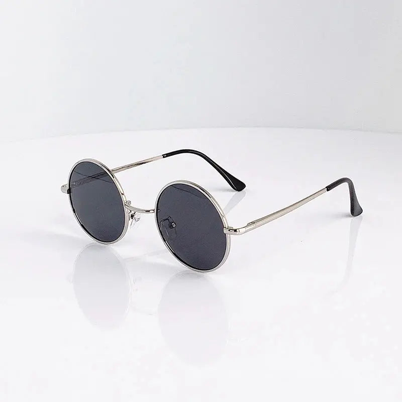 Retro Vintage Round Polarized Sunglasses Men Brand Designer Sun Glasses Women Alloy Metal Frame Black Lens Eyewear Driving UV400 - Suncollections