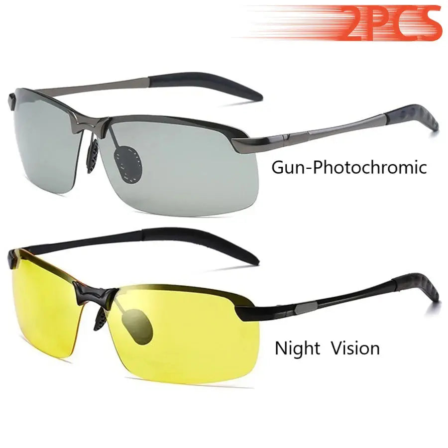 Men Photochromic Polarized Sunglasses Driving Fishing Chameleon Glasses Change Color Sun Glasses Day Night Vision UV400 Eyewear - Suncollections